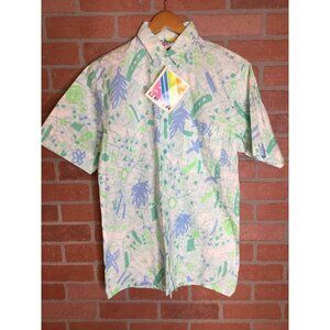 Vintage Surf Gear Men's Button Up Shirt Size Small Short Sleeve Coastal Beach